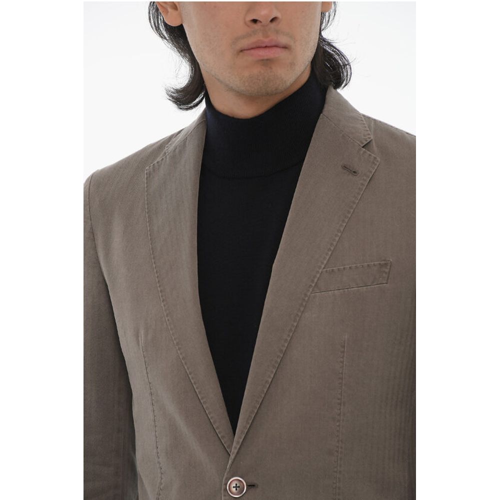 Corneliani ID Herringbone Motif Unlined 2-Button Blazer - Image 3