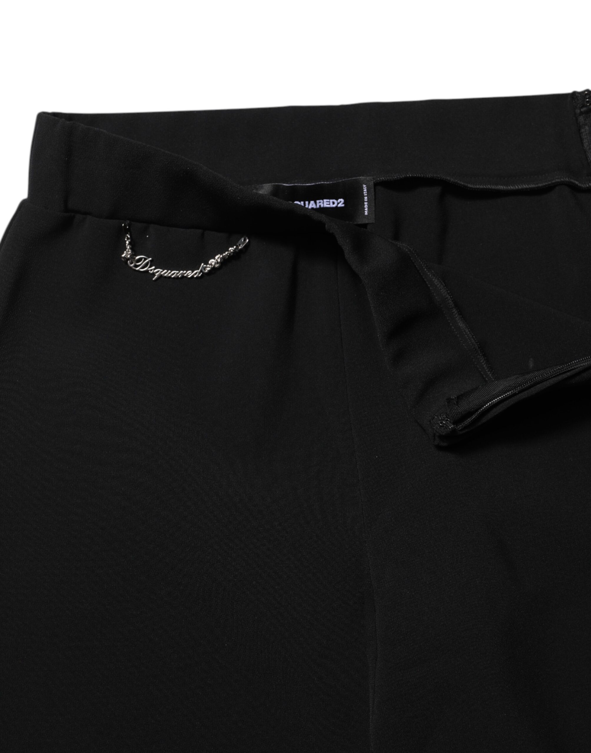 Dsquared² Black Polyester High Waisted Flared Pants - Image 4