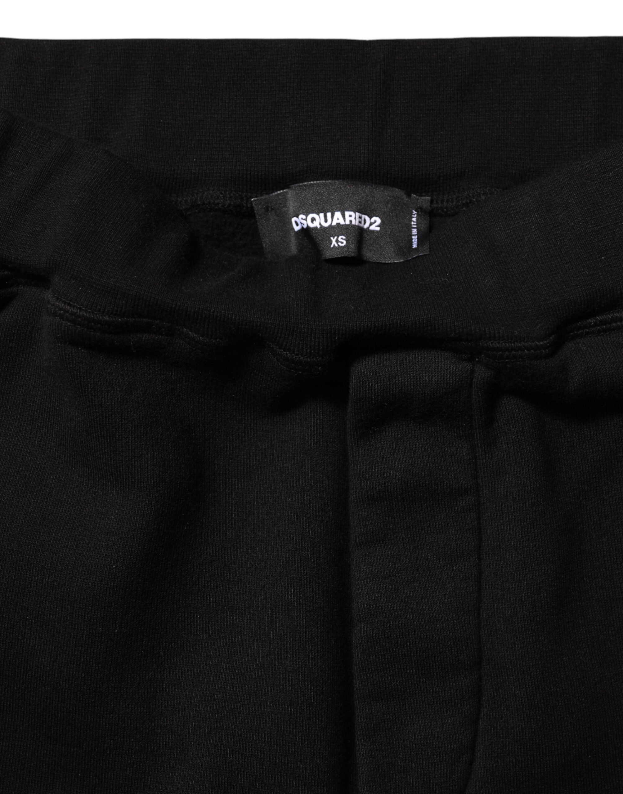 Dsquared² Black Red Cotton Straight Fit Jogger Pants - Image 4