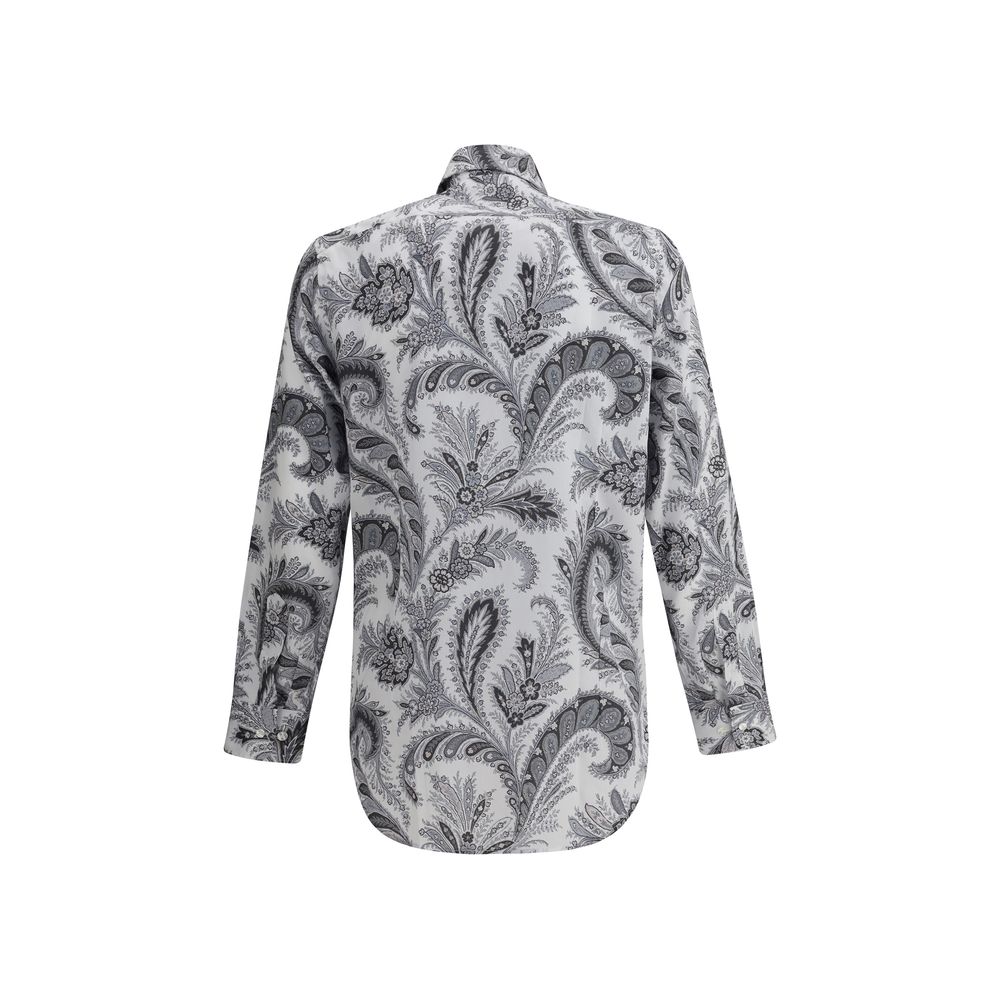 Etro Gray Cotton Pattern Shirt - Image 2