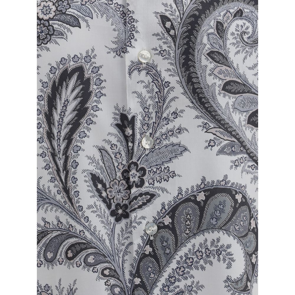 Etro Gray Cotton Pattern Shirt - Image 3