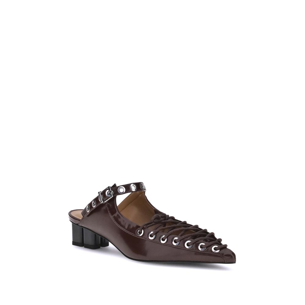 Ganni Brown Polyethylene Mules - Image 2