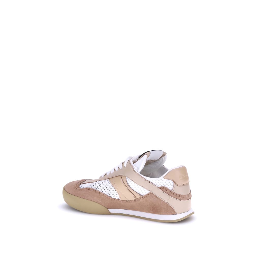 Chloé Beige Calf Leather Bos Taurus Low Top Sneakers - Image 3