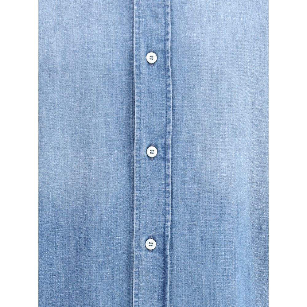 Brunello Cucinelli Light Blue Denim Shirt - Image 3