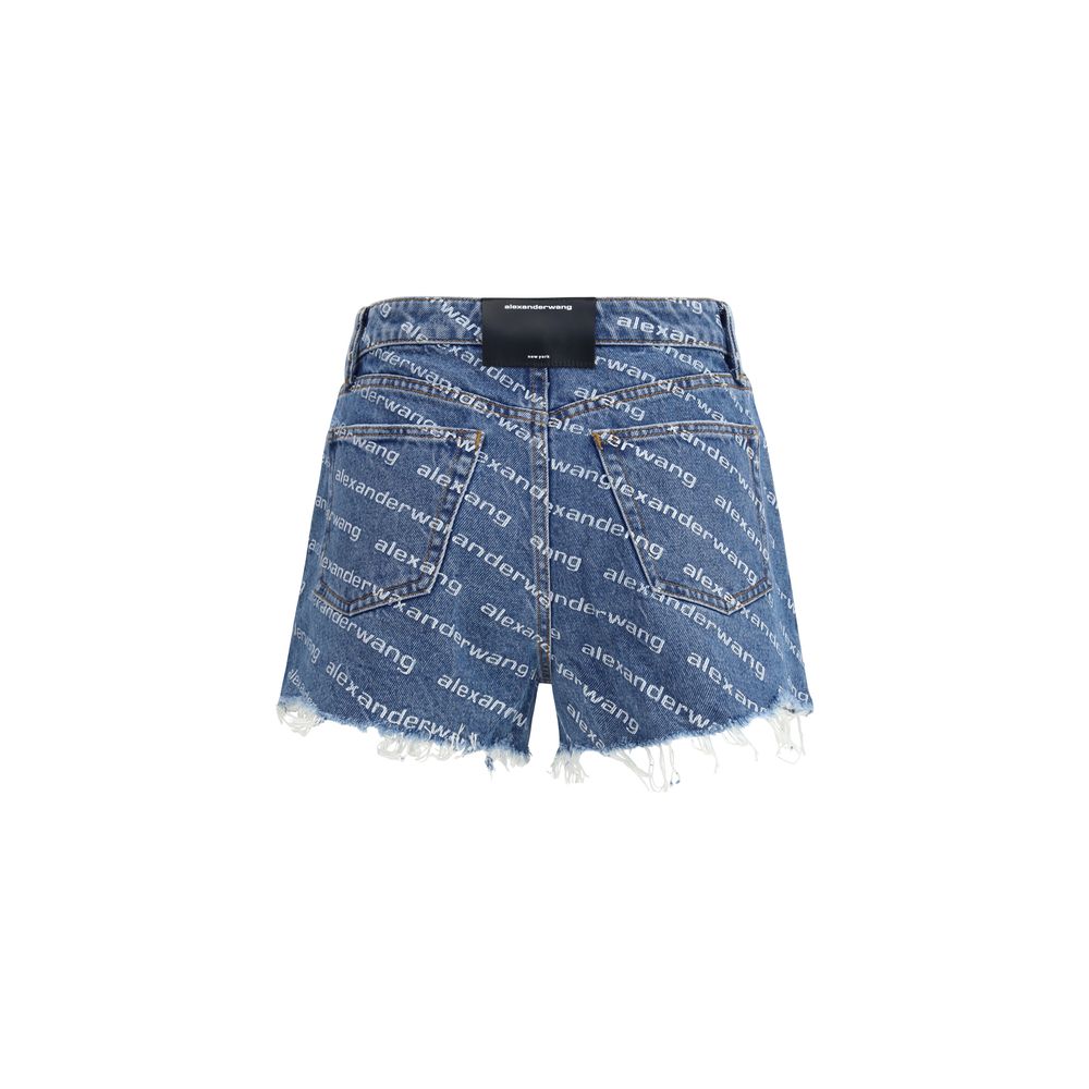 Alexander Wang Blue Cotton Bermuda Shorts - Image 2
