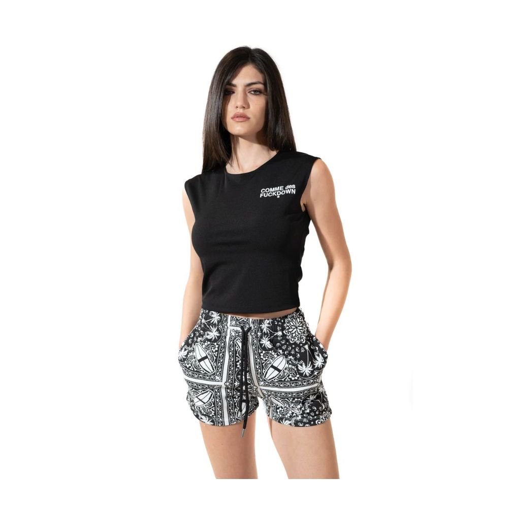 Comme Des Fuckdown Chic Monochrome Palms Cotton Shorts - Image 2
