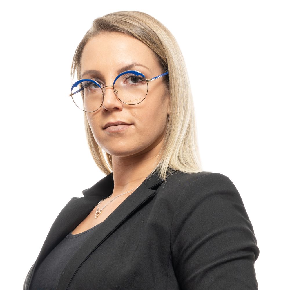 Emilio Pucci Blue Metal & Plastic Glasses (Frames) - Image 4