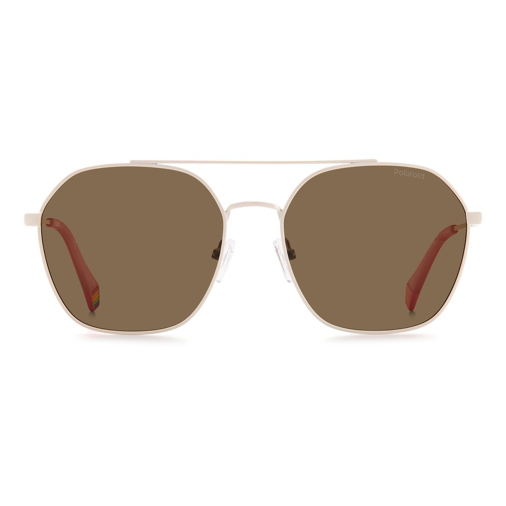 Polaroid Beige Stainless Steel Sunglasses - Image 2