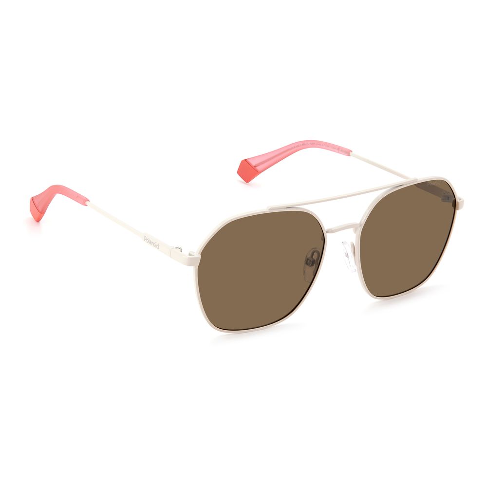Polaroid Beige Stainless Steel Sunglasses - Image 3