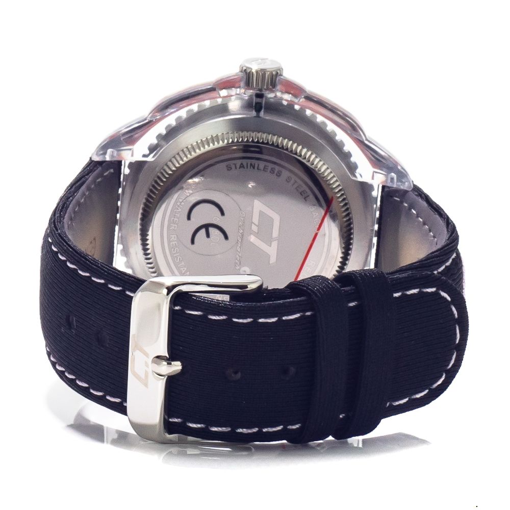 Chronotech Black Leather Watch - Image 2