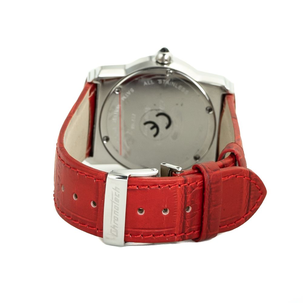 Chronotech Red Leather Watch - Image 2