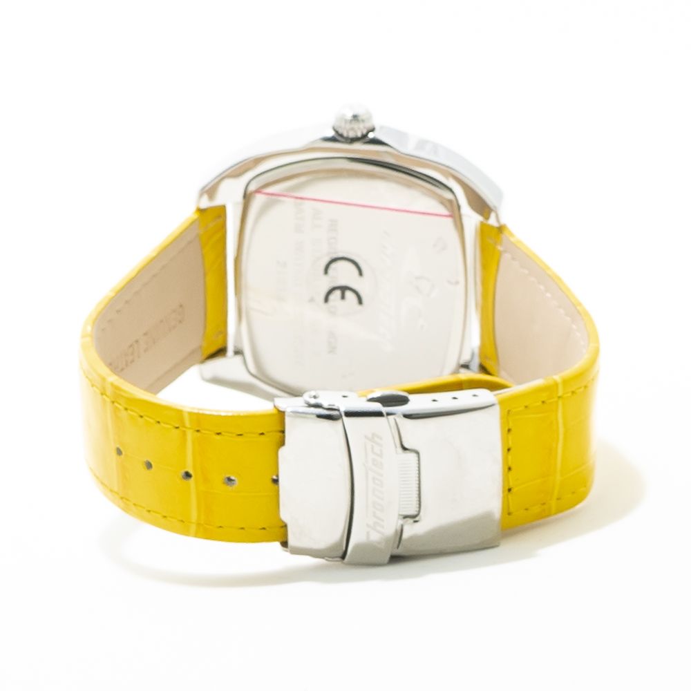 Chronotech Yellow Leather Watch - Image 2