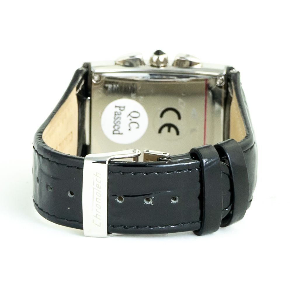 Chronotech Black Leather Watch - Image 2