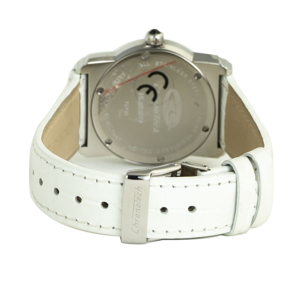 Chronotech White Leather Watch - Image 2