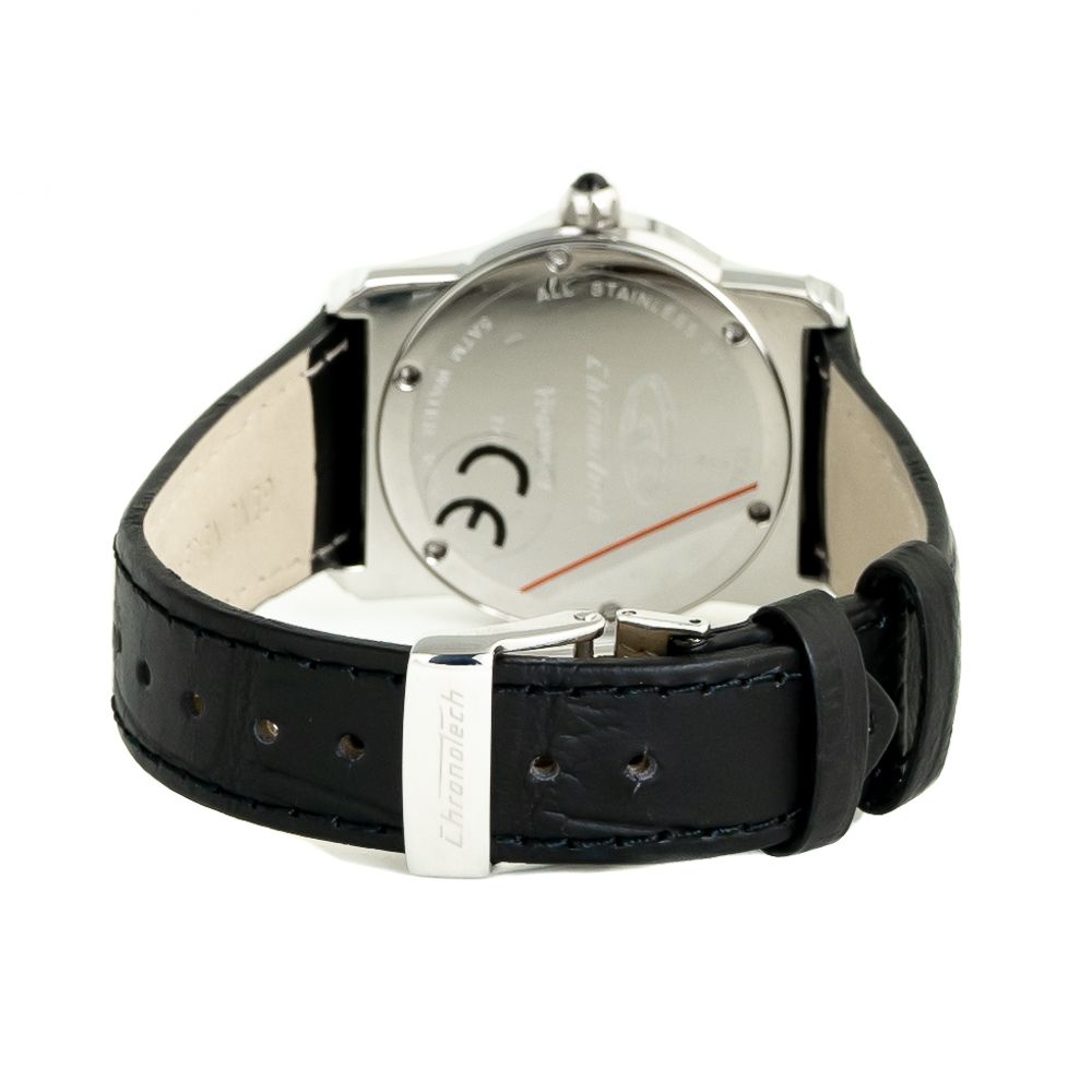 Chronotech Black Leather Watch - Image 2