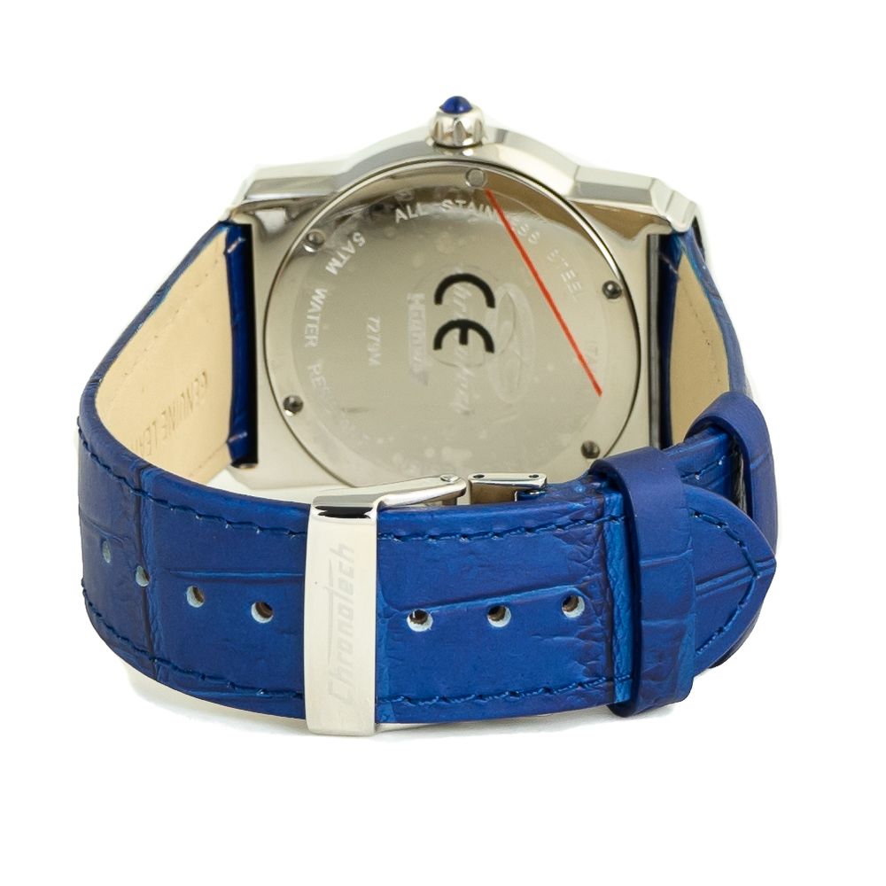 Chronotech Blue Leather Dress Watch - Image 2