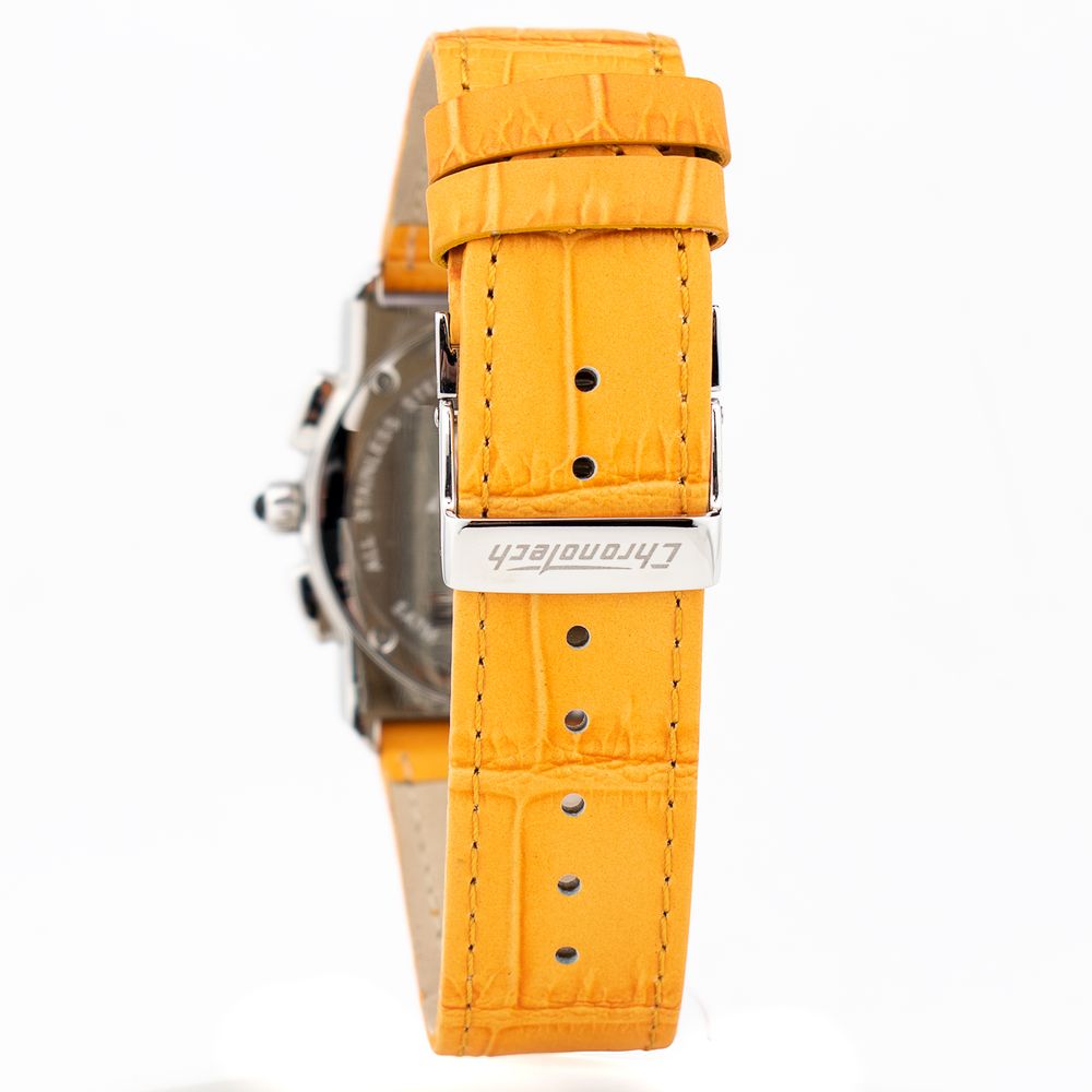 Chronotech Orange Leather Dress Watch - Image 2