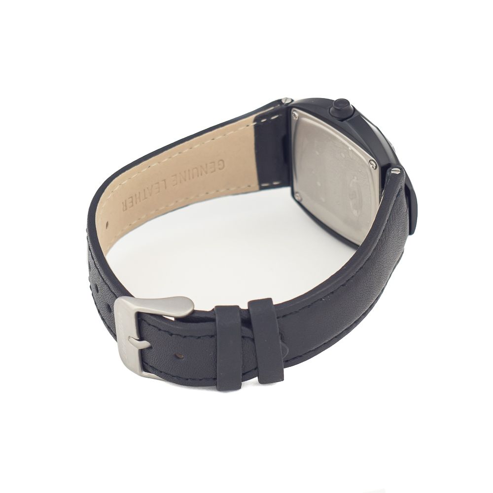 Chronotech Black Leather Watch - Image 2