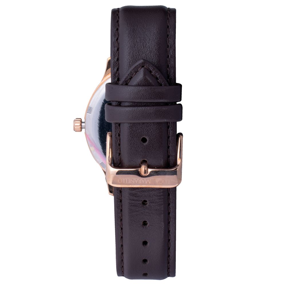 Luca Maranello Brown Leather Dress Watch - Image 2