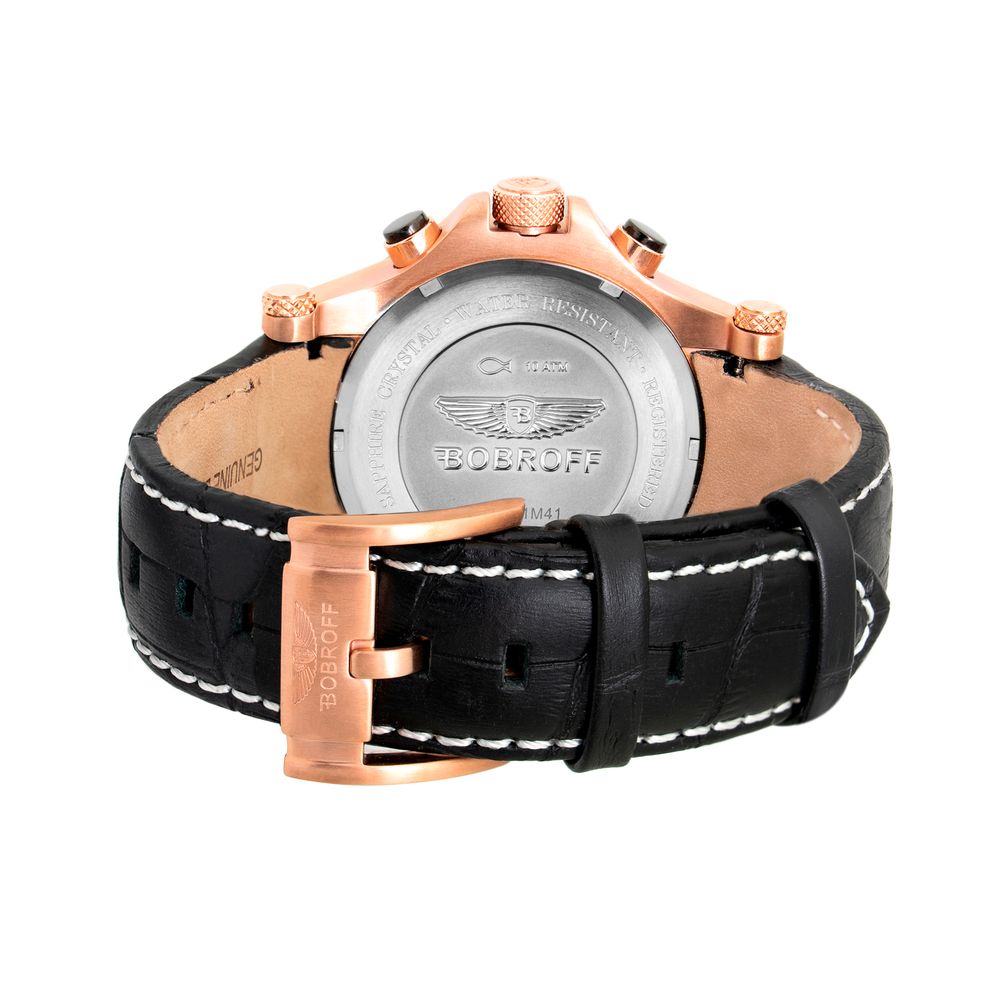 Bobroff Black Leather Watch - Image 2