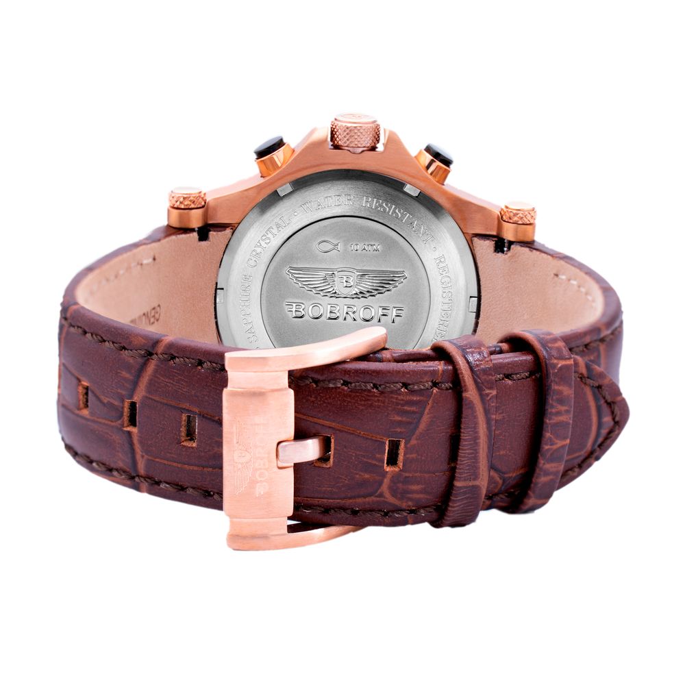 Bobroff Brown Leather Dress Watch - Image 2