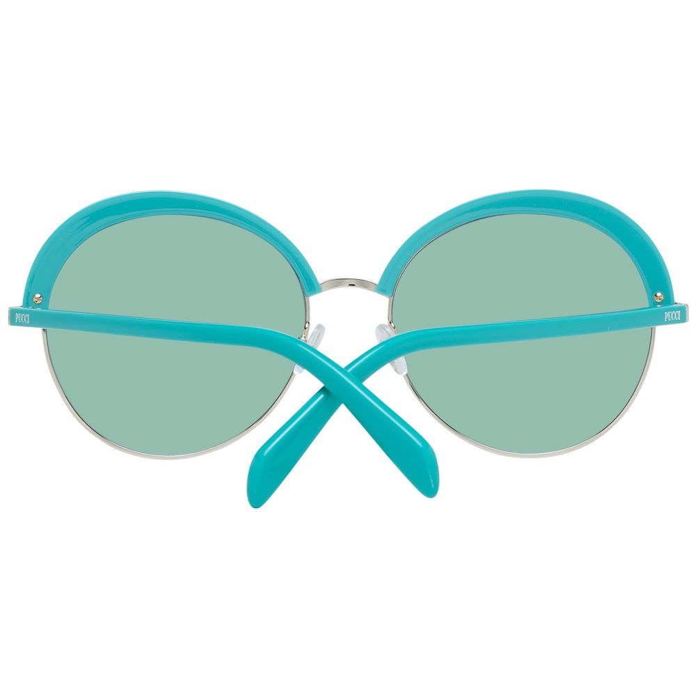 Emilio Pucci Turquoise Metal & Plastic Sunglasses - Image 3