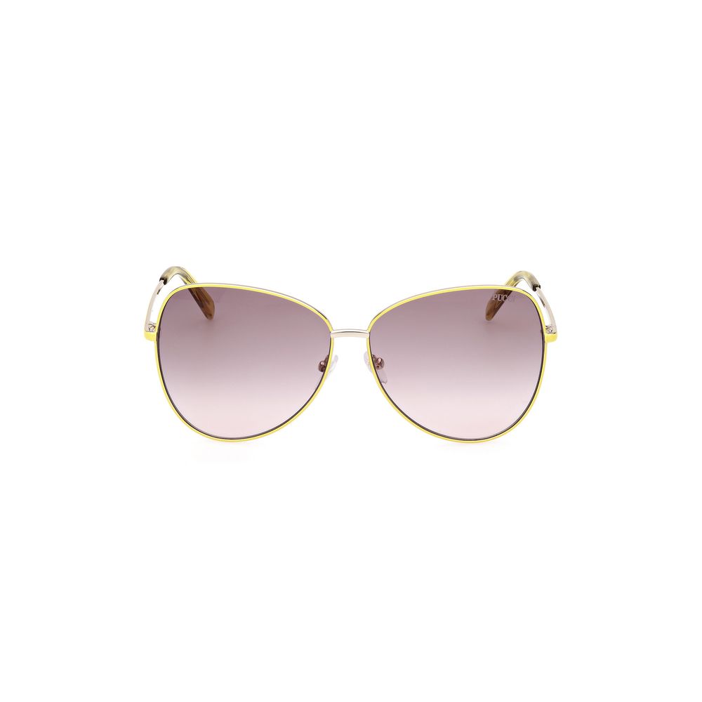 Emilio Pucci Yellow Metal Sunglasses - Image 2