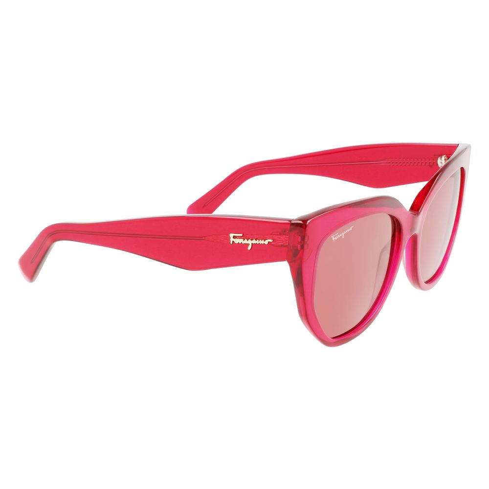 Ferragamo Red Acetate Sunglasses - Image 3