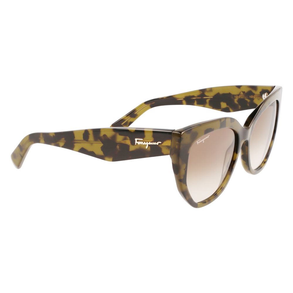 Ferragamo Brown Acetate Sunglasses - Image 3