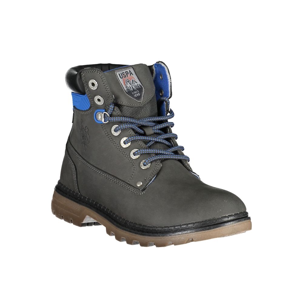 U.S. POLO ASSN. Elegant Gray High Lace-Up Boots with Logo Detail - Image 2