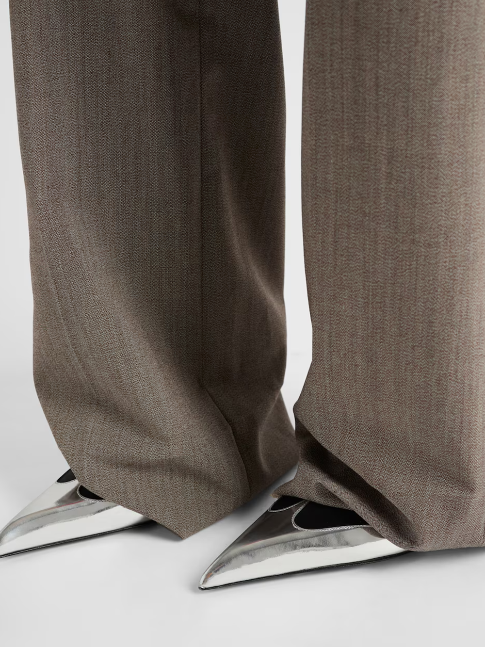 Prada Black Satin And Metallic Silver Leather Pumps - Image 3