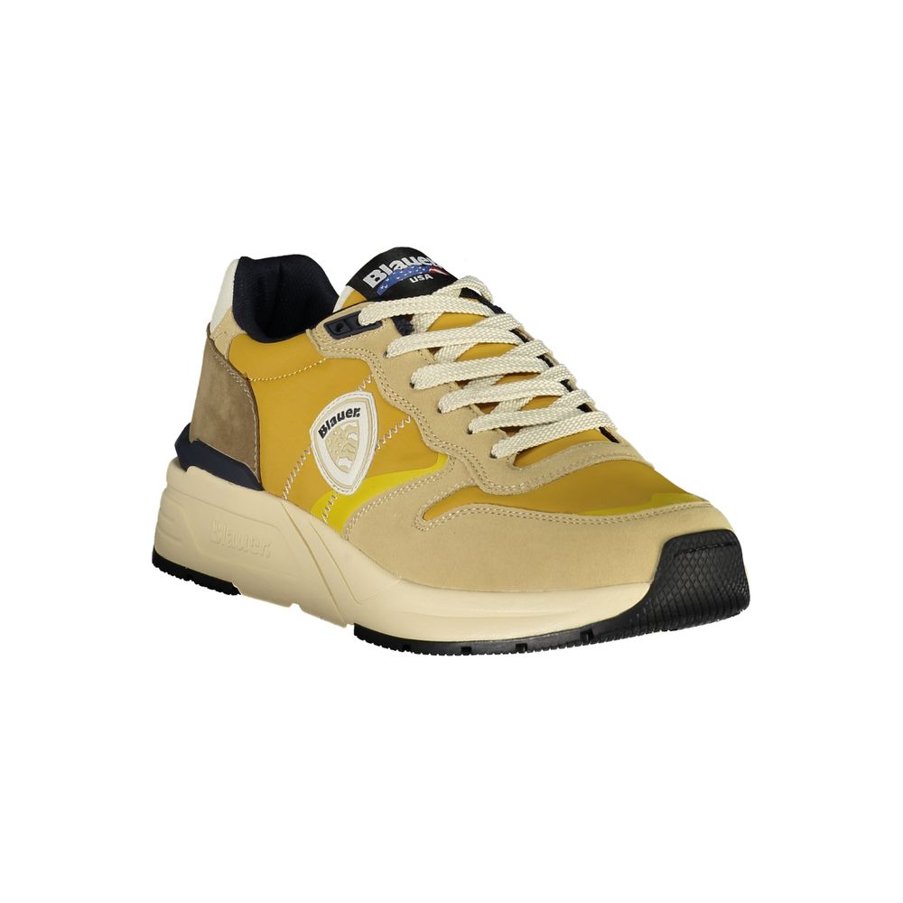 Blauer Beige Polyester Men Sneaker - Image 2