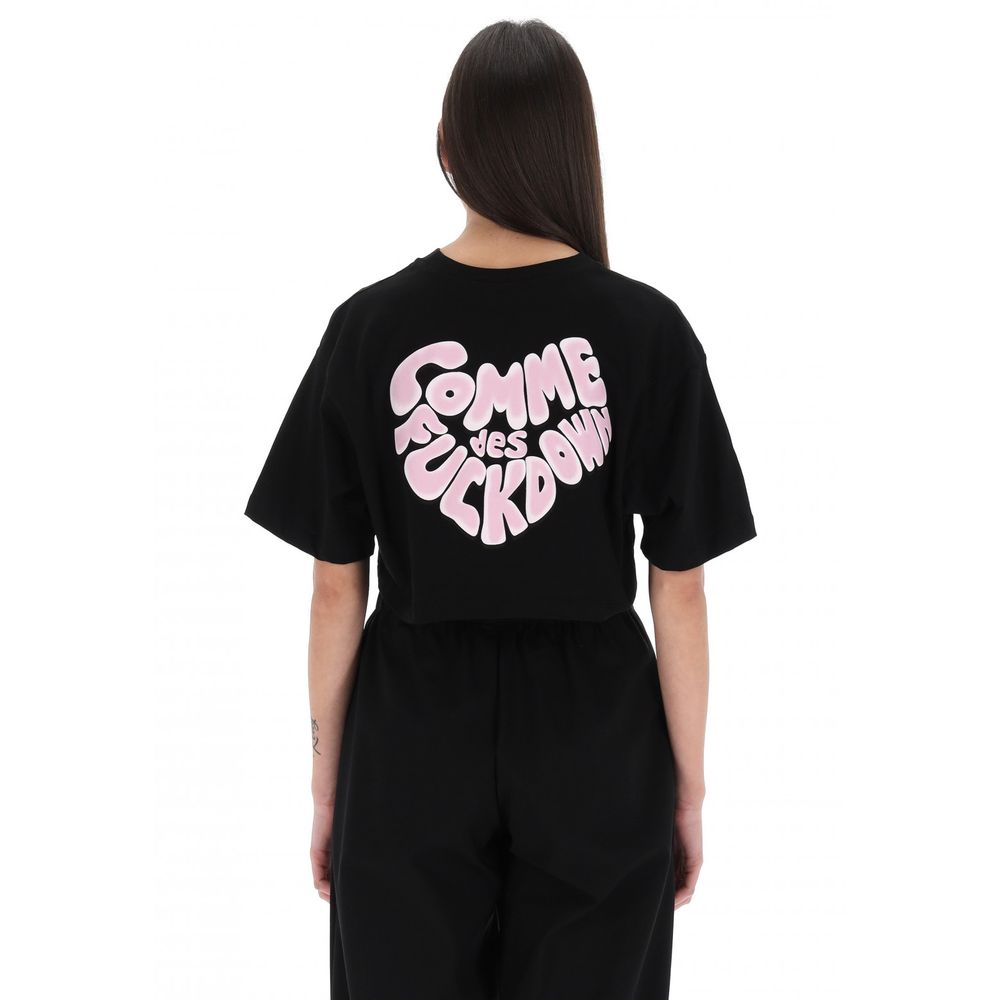 Comme Des Fuckdown Black Cotton Women T-Shirt - Image 2