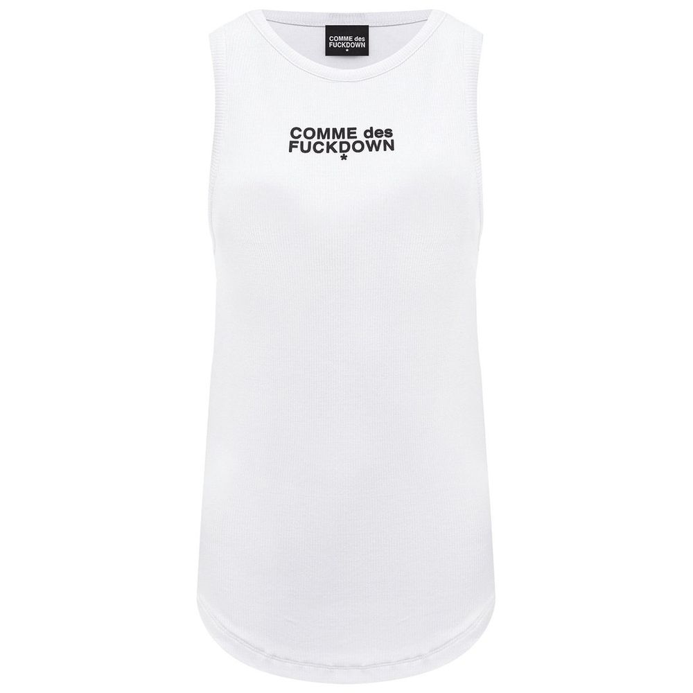 Comme Des Fuckdown White Cotton Tops & T-Shirt