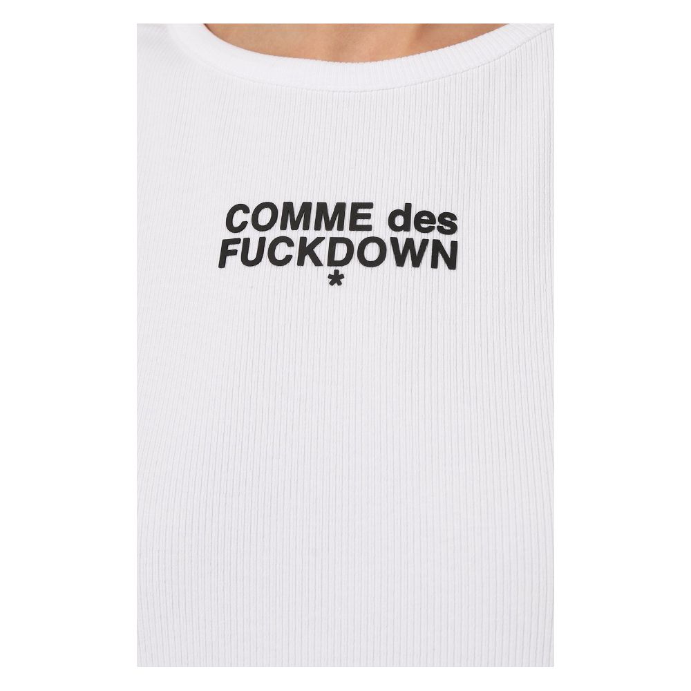 Comme Des Fuckdown White Cotton Tops & T-Shirt - Image 4