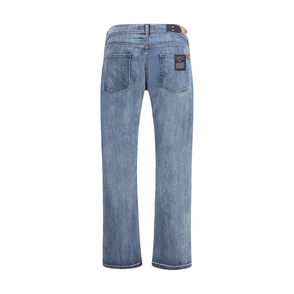 7FOR Blue Cotton Straight-Leg Jeans - Image 2