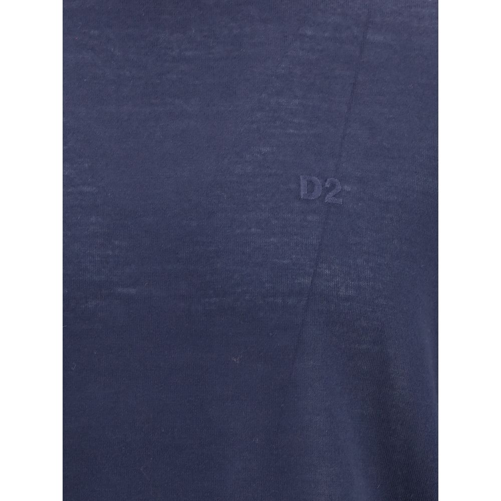 Dsquared² Blue Fleece Wool Turtleneck - Image 3