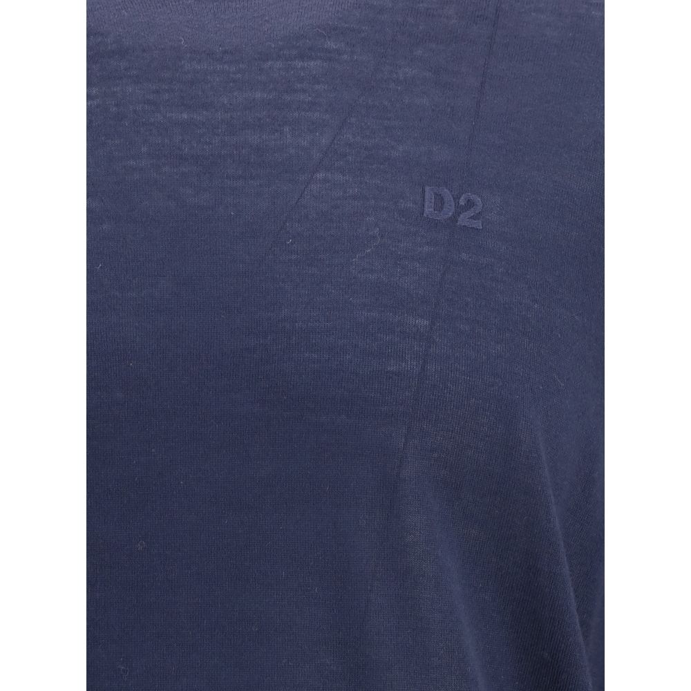 Dsquared² Blue Fleece Wool Sweatshirt - Image 3