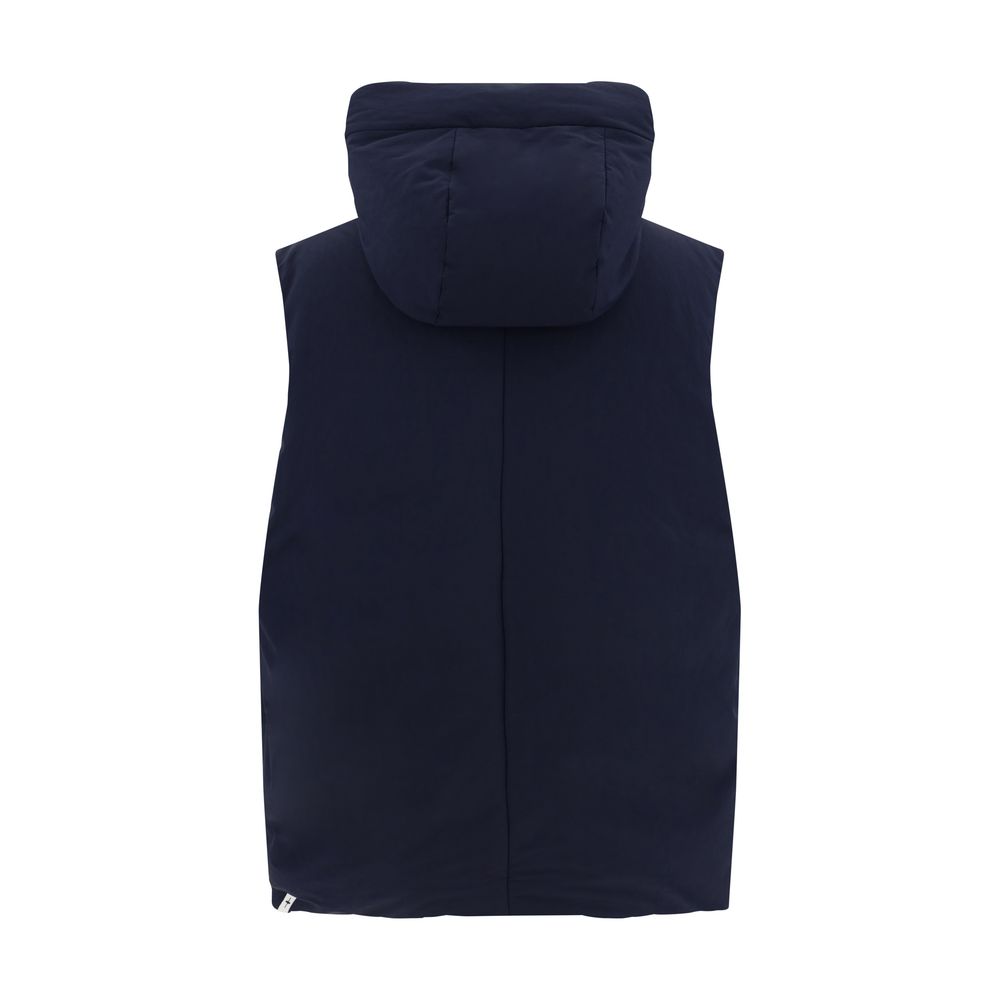 Jil Sander Blue Polyester Sleveless Jacket - Image 2