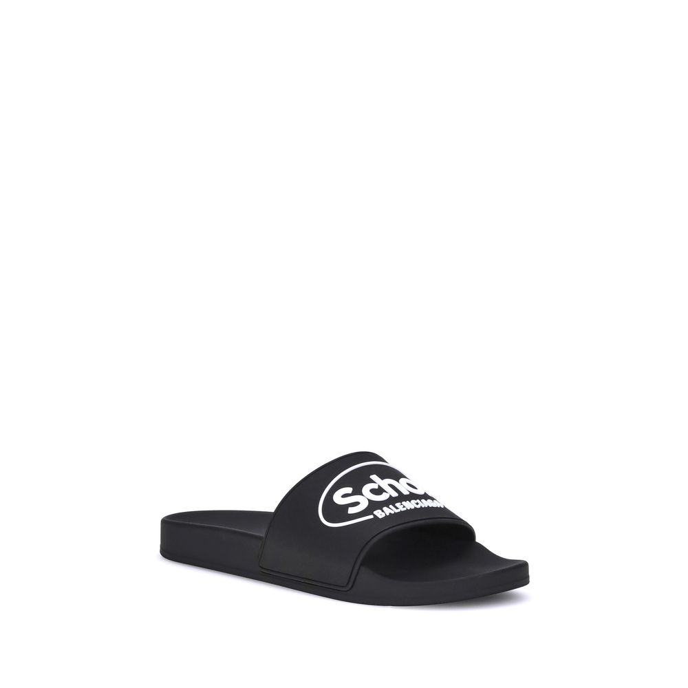 Balenciaga Black Rubber Flat Sandals - Image 2