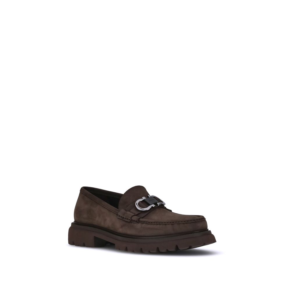 Ferragamo Brown Calf Leather Bos Taurus Slip-On Loafers - Image 2