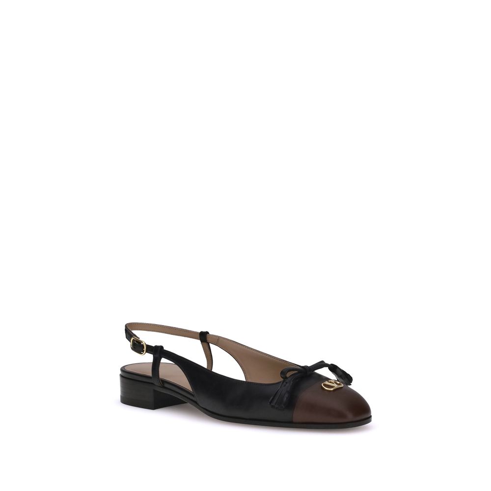 Valentino Garavani Black Goatskin Ballet Flats - Image 2