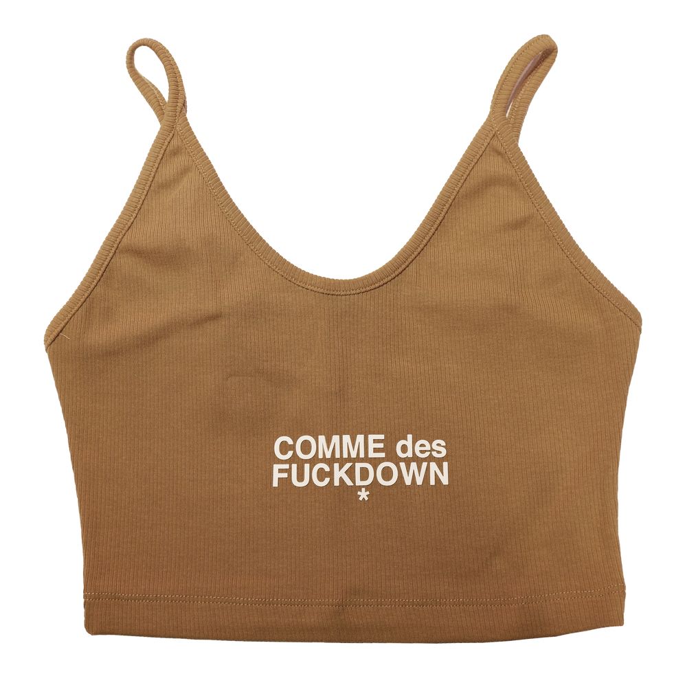 Comme Des Fuckdown Brown Cotton Tops & T-Shirt