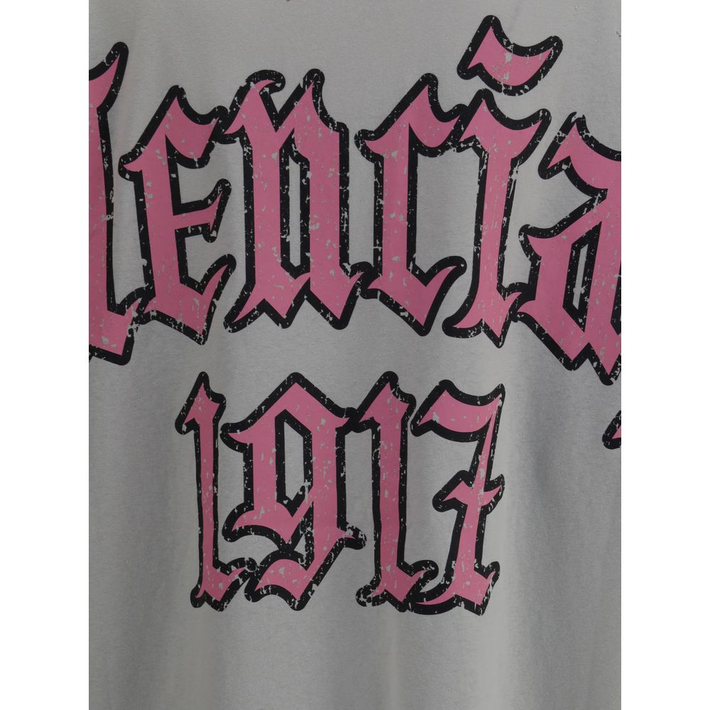 Balenciaga Gray Cotton T-Shirt - Image 3