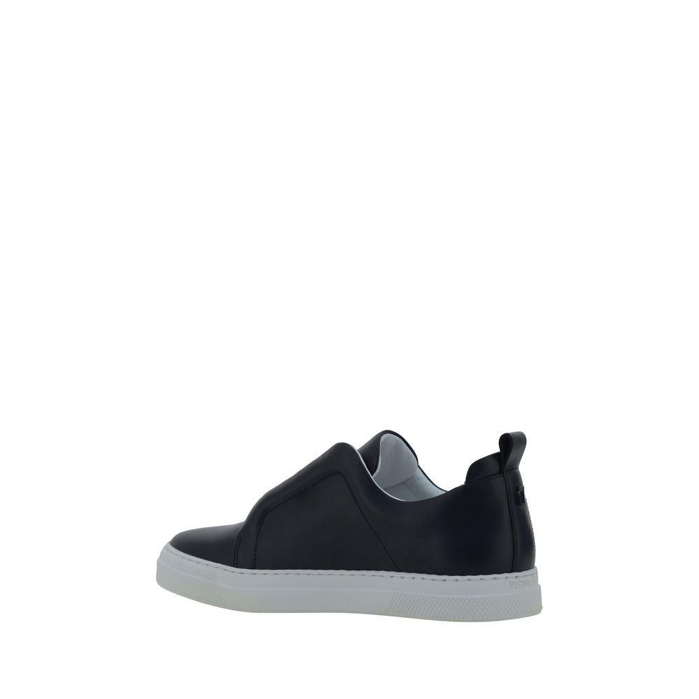 Pierre Hardy Black Calf Leather Bos Taurus Low Top Sneakers - Image 3