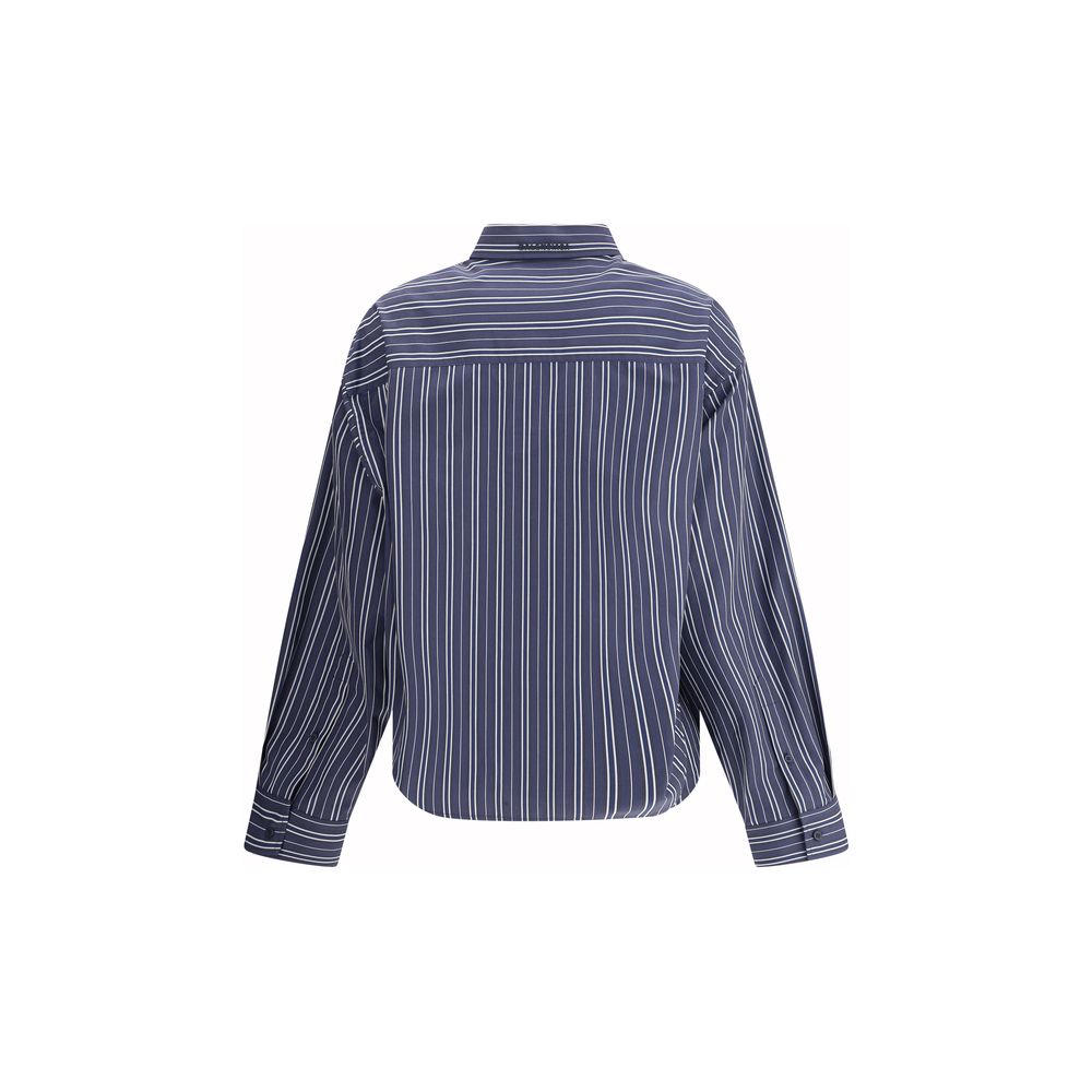 Balenciaga Blue Cotton Pattern Shirt - Image 2