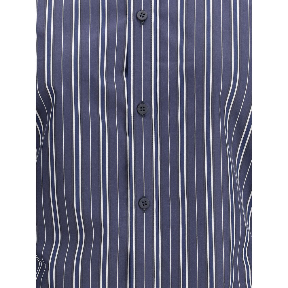Balenciaga Blue Cotton Pattern Shirt - Image 3