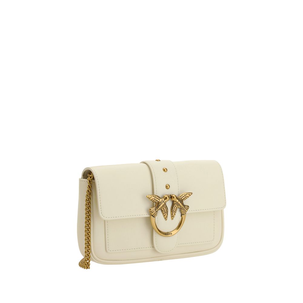 PINKO White Calf Leather Bos Taurus Shoulder Bag - Image 2