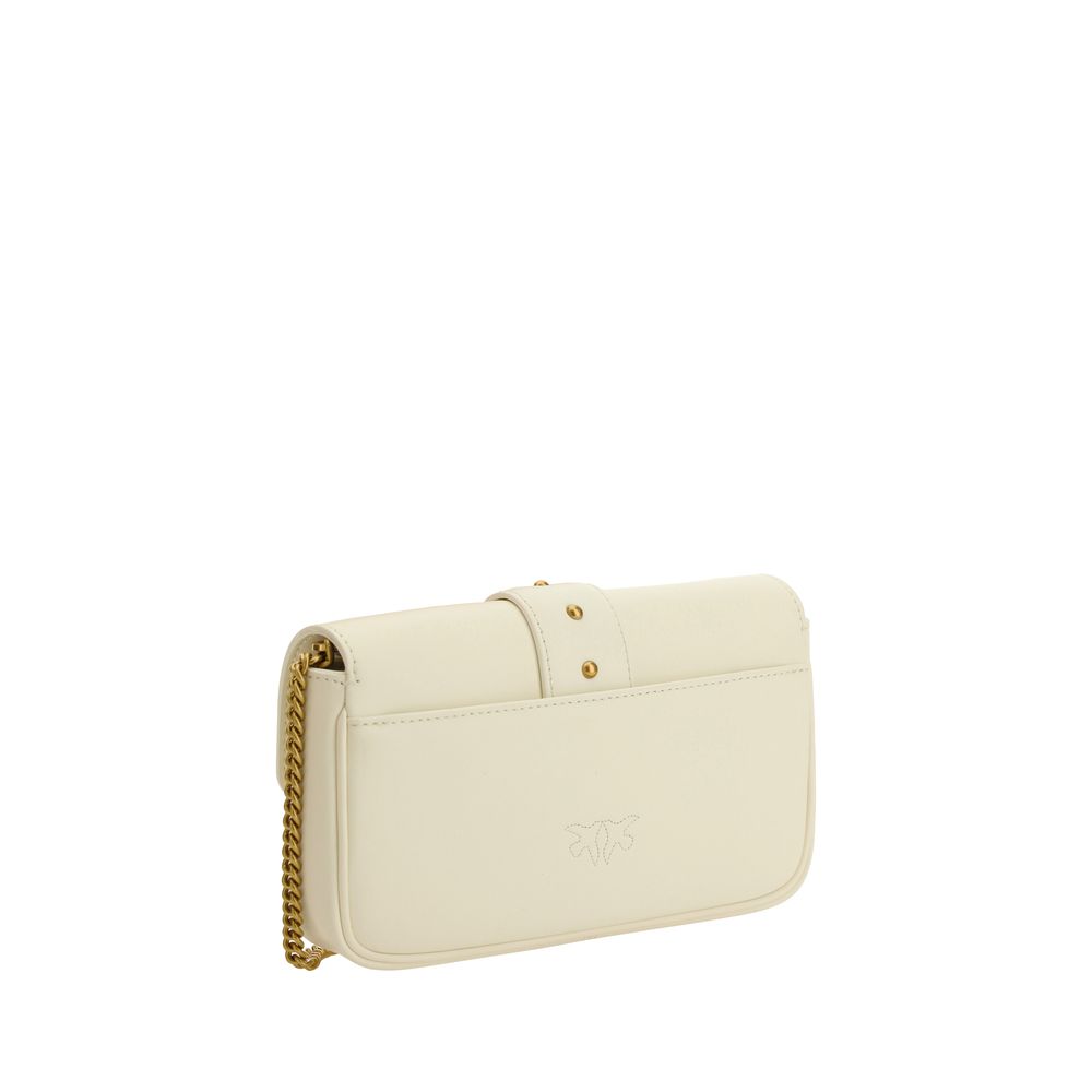 PINKO White Calf Leather Bos Taurus Shoulder Bag - Image 3