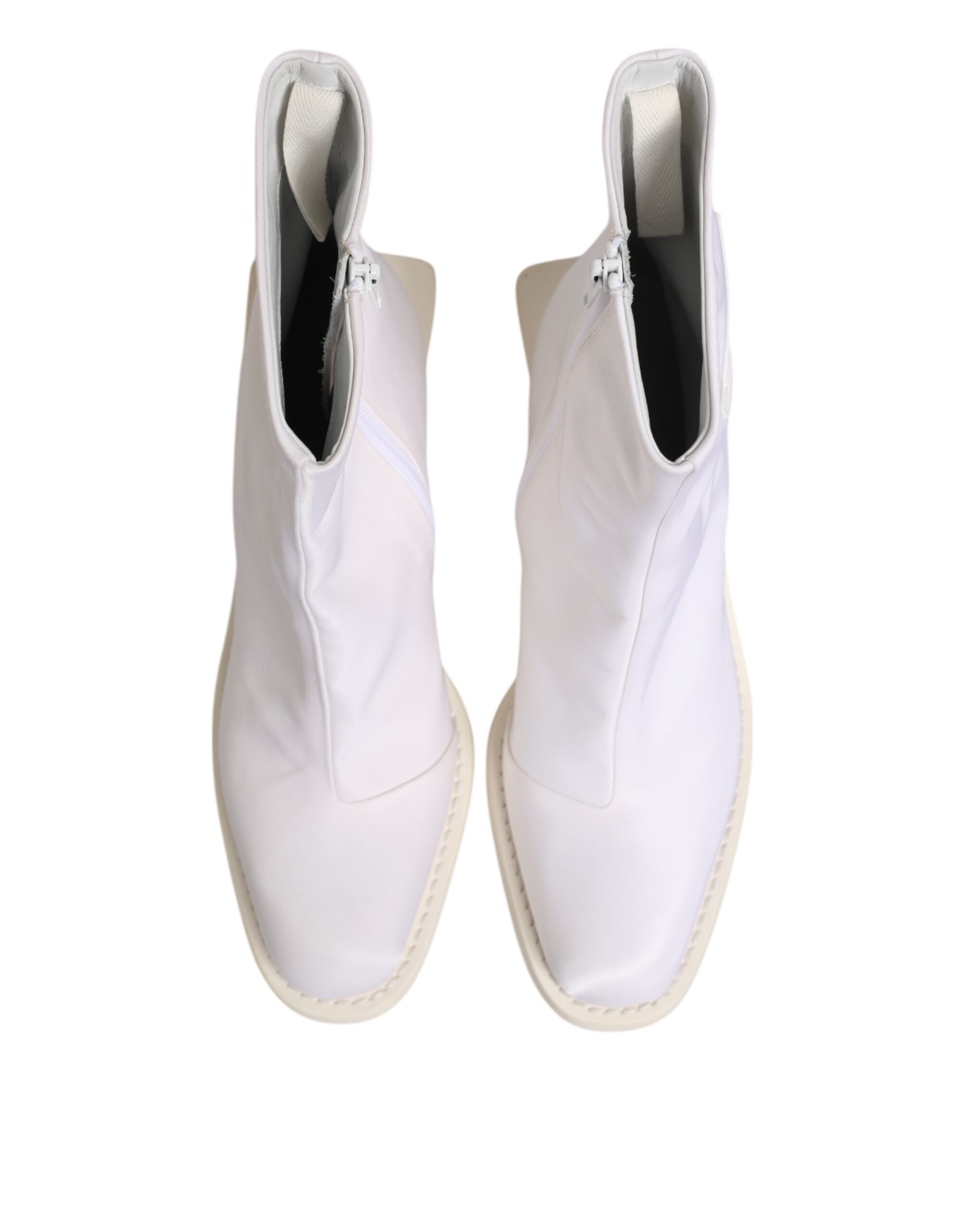 Maison Margiela White Square Heel Zip Ankle Boots Shoes - Image 3